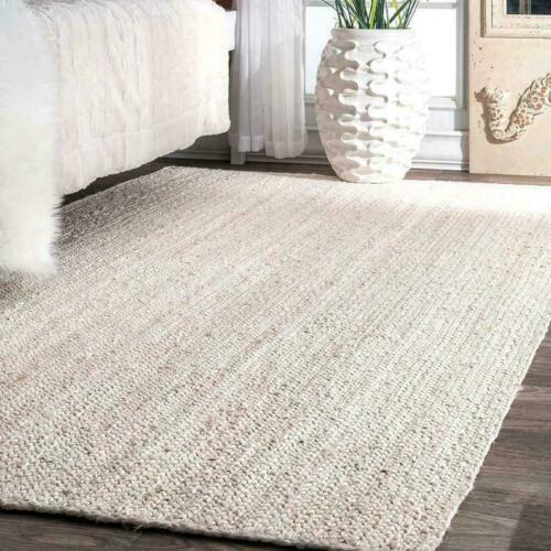 White rug jute - rug,