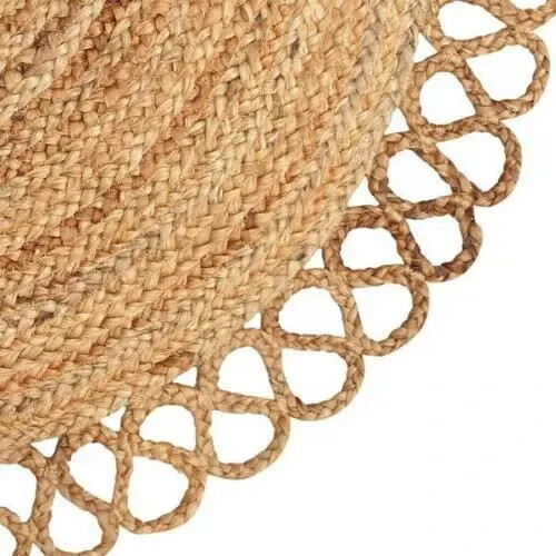 Jute rug half circle - half, natural