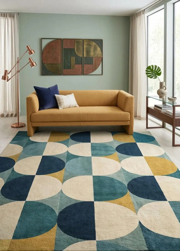 Hand tufted rug retro - tufted,