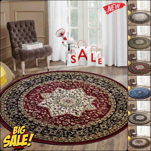 Traditional round circle rug - circle,