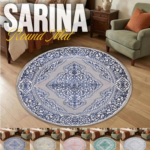 Traditional round rug bedroom - traditional,