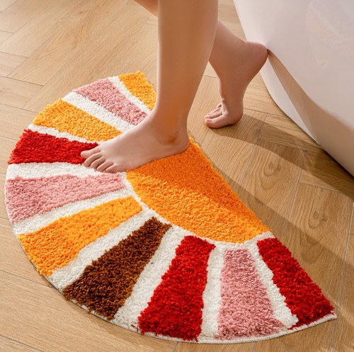 Qiukun boho bathroom rugs half - qiukun,