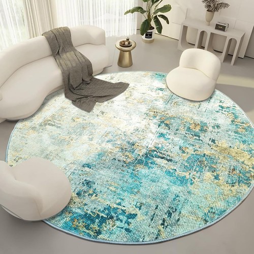 Round abstract rug for living - rug,